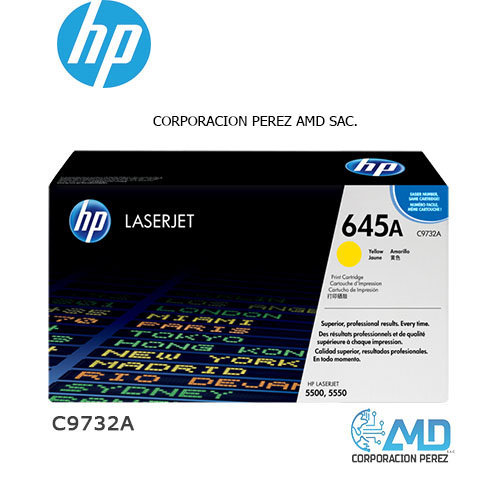 Toner Originale HP 645A C9732A Giallo Per Stampanti LaserJet 5500 E 5550