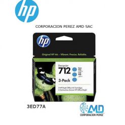 TINTA HP 3ED77A (712A) 3 PACK 29ML CYAN